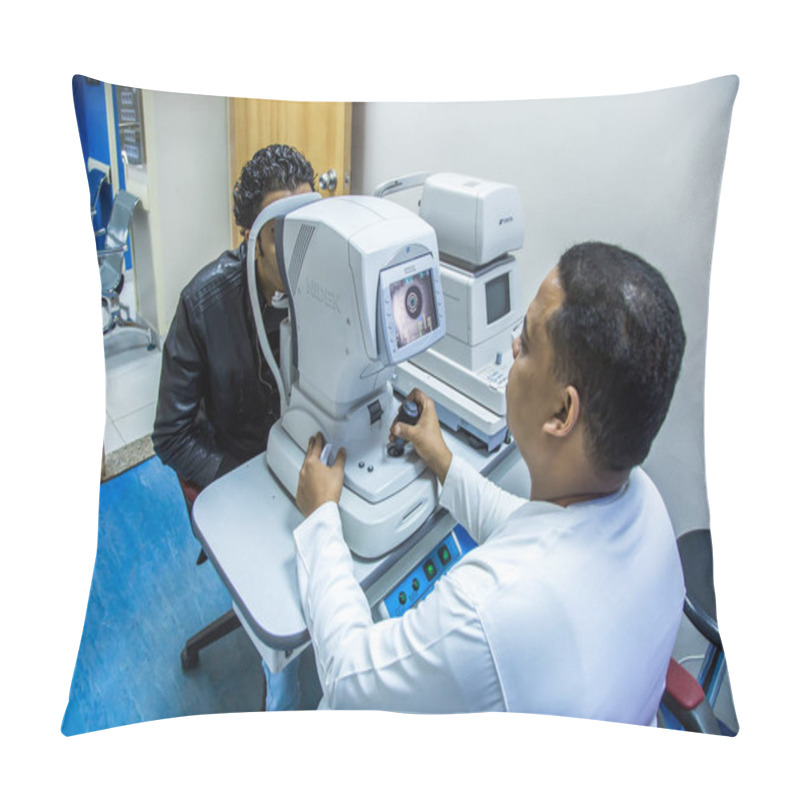 Personality  Doctors And Medical Optical Devices Photography. Photo Is Selective Focus With Shallow Depth Of Field. Photo Taken At Cairo Egypt On 12 December 2015 Pillow Covers