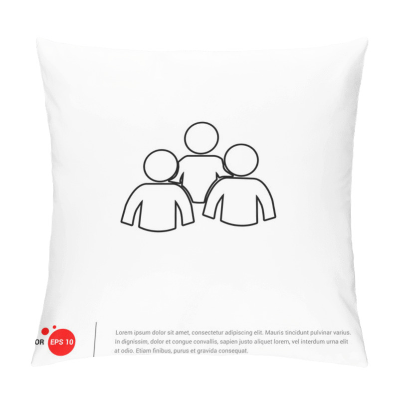 Personality  Flat Team Outline Icon Pillow Covers