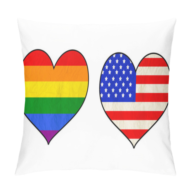 Personality  Set Of Different Heart Isolate On White With Clipping Path Pillow Covers