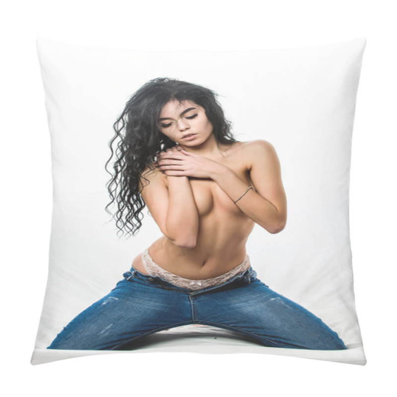 Personality  Sex Games. Spa Massage. Sexy Woman Isolated On White. Sensual Woman With Perfect Body Relax. Sensual Girl With Curly Hair. Fashion Beauty. Desire And Temptation. Perfect Body Pillow Covers