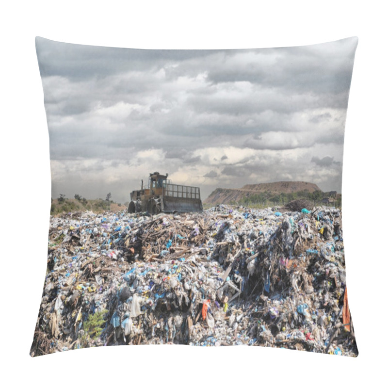 Personality  Bulldozer On A Garbage Dump Pillow Covers