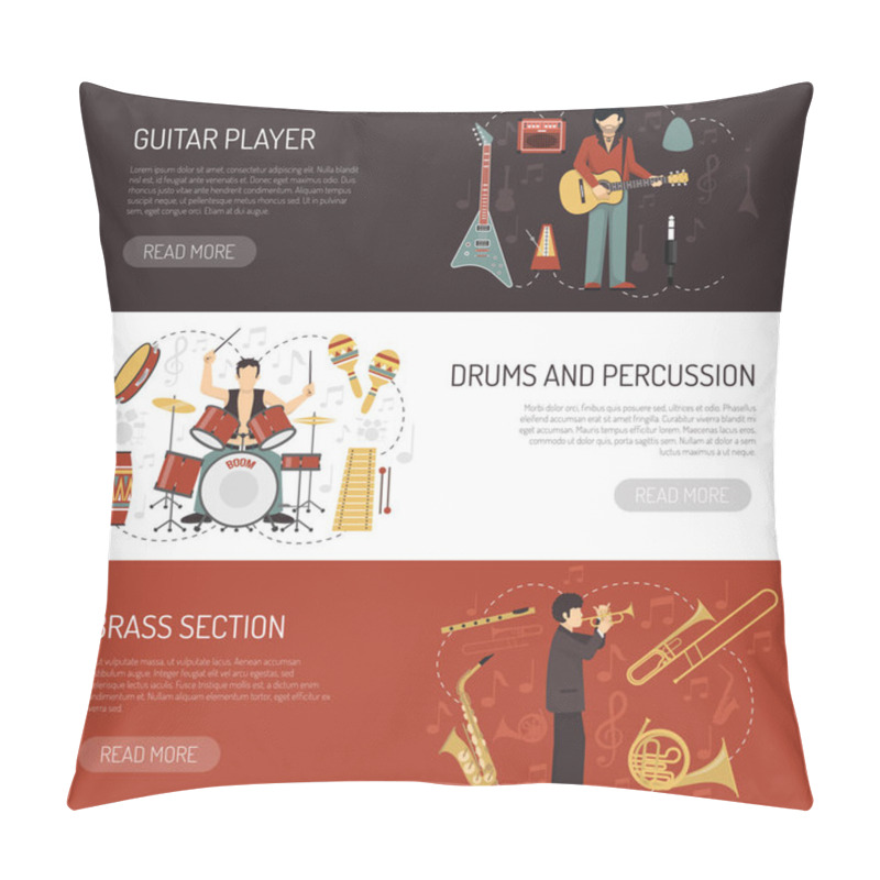 Personality  Musicians Horizontal Banners Pillow Covers