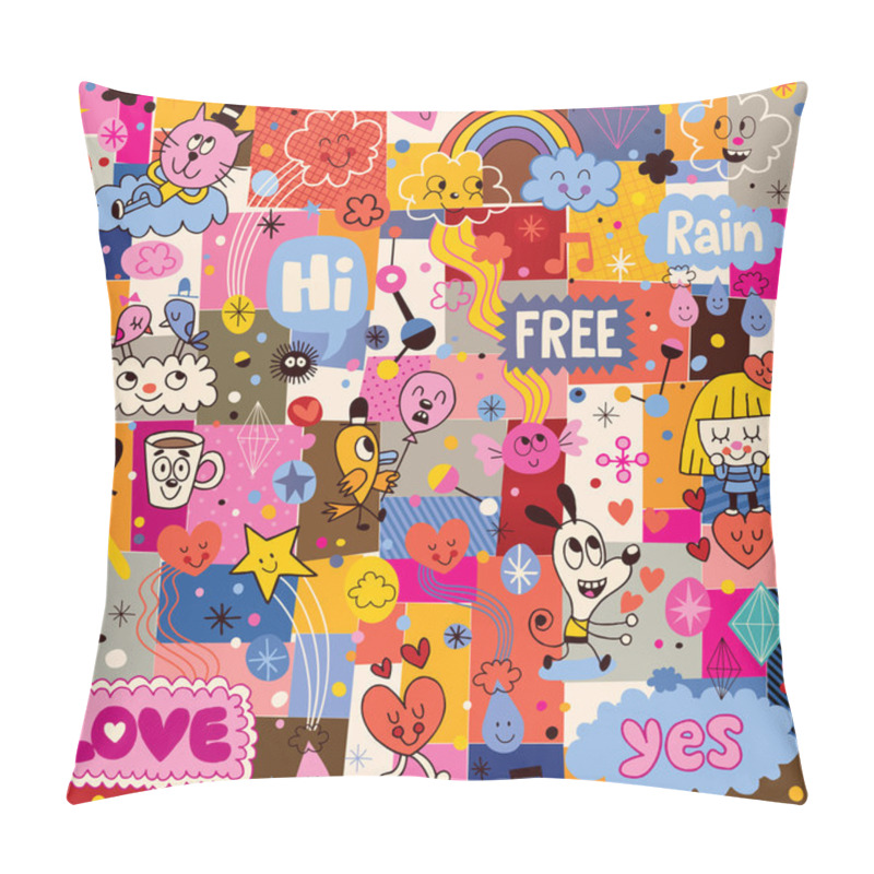 Personality  Hand Drawn Sketchy Cartoon Pattern Pillow Covers