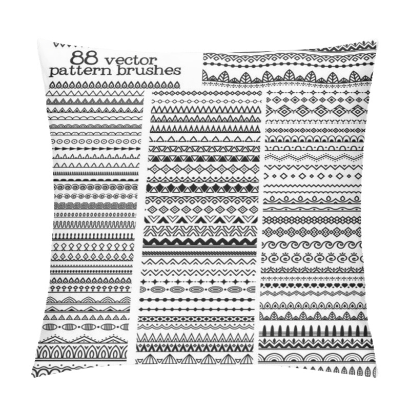 Personality  Collection Of Vector Ornamental Pattern Brushes. Pillow Covers