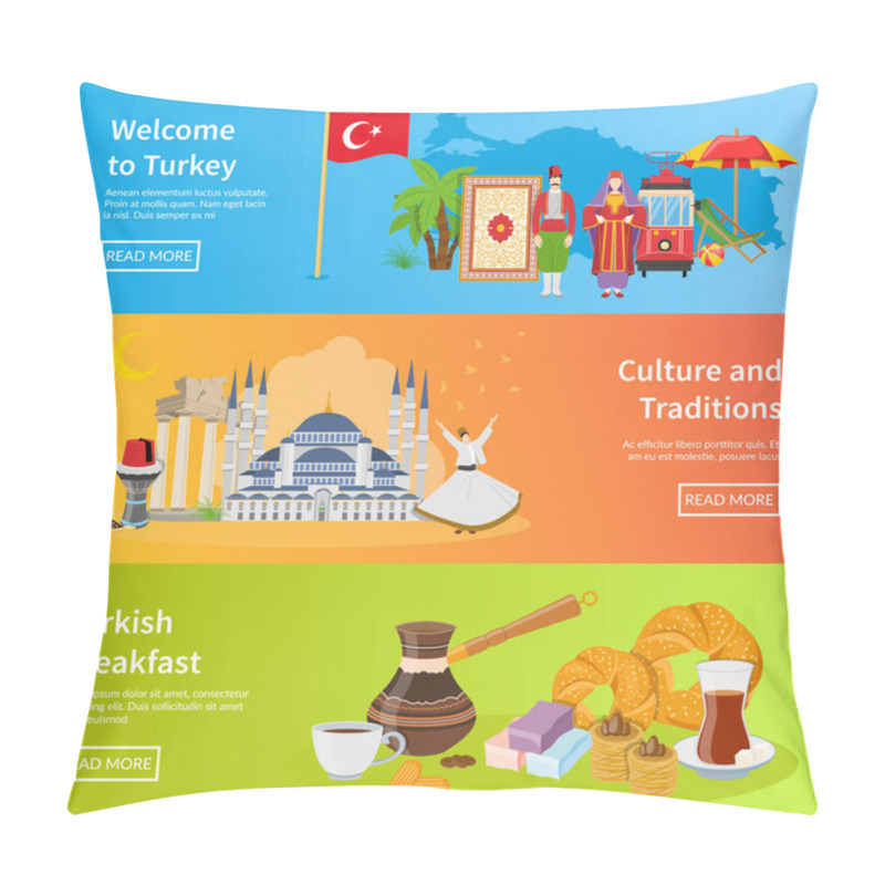 Personality  Turkey Flat Horizontal Banners Pillow Covers