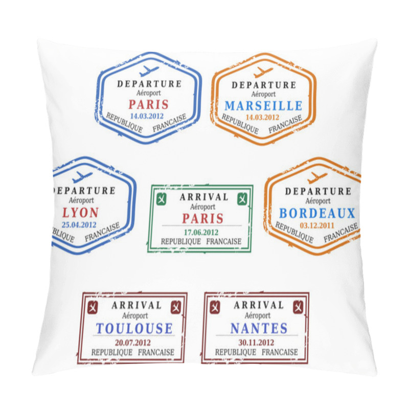 Personality  Visa Stamps Pillow Covers