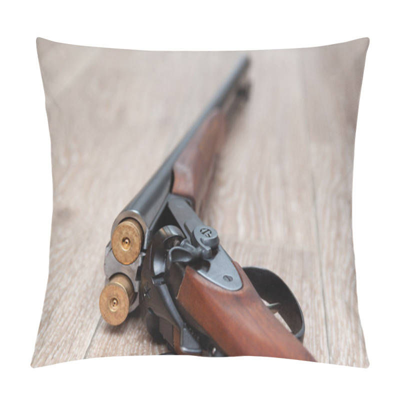 Personality   Retro Hunting Gun With Shotgun Shells On Wooden Pillow Covers