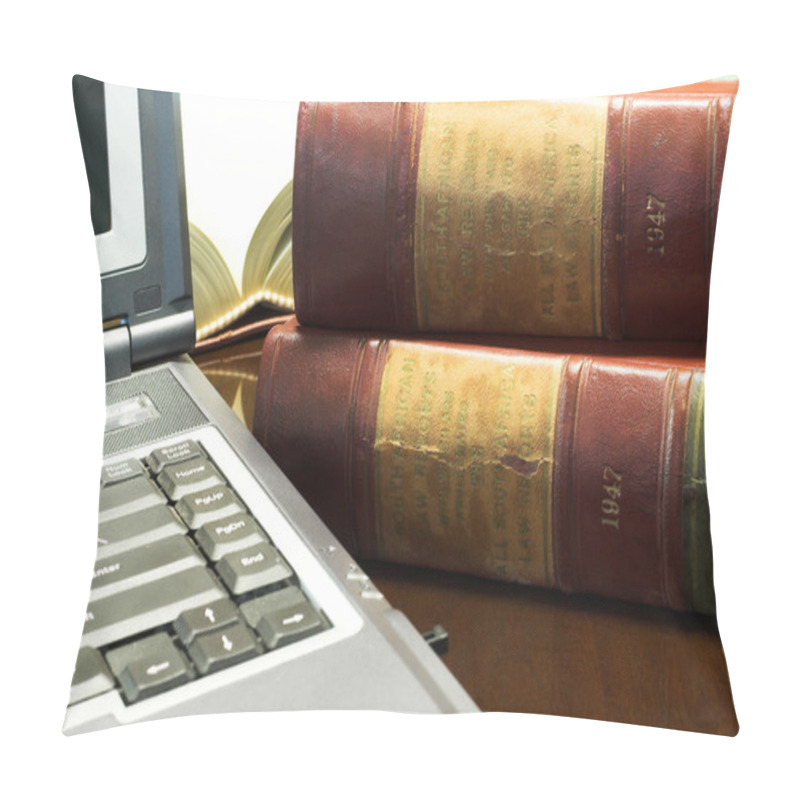 Personality  Laptop And Legal Books On Table Pillow Covers