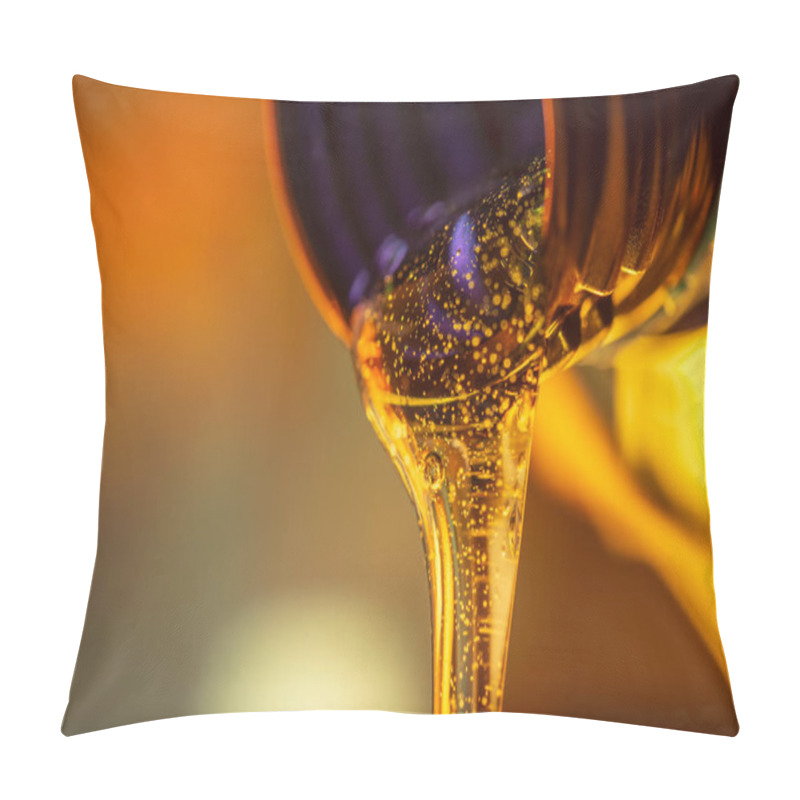 Personality  Liquid Stream Of Motorcycle Motor Oil Flows From The Neck Of The Bottle Close-up. Pillow Covers