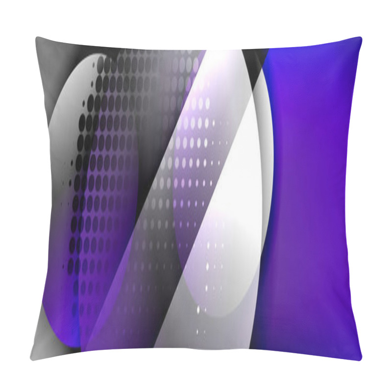 Personality  Dynamic Trendy Geometrical Abstract Background. Circles, Round Shapes 3d Shadow Effects And Fluid Gradients. Modern Overlapping Round Forms Pillow Covers