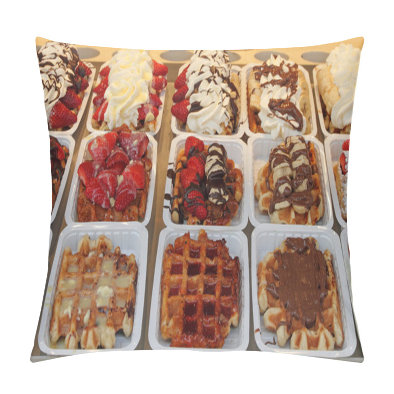 Personality  Belgian Waffles On Street Stall In Brussels, Belgium, Europe Pillow Covers