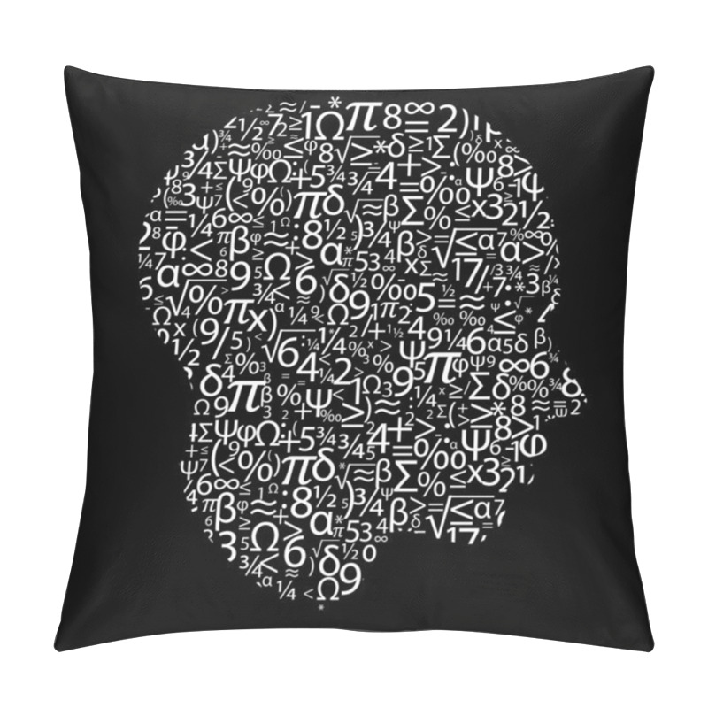 Personality  Head With Numbers, Vector Pillow Covers