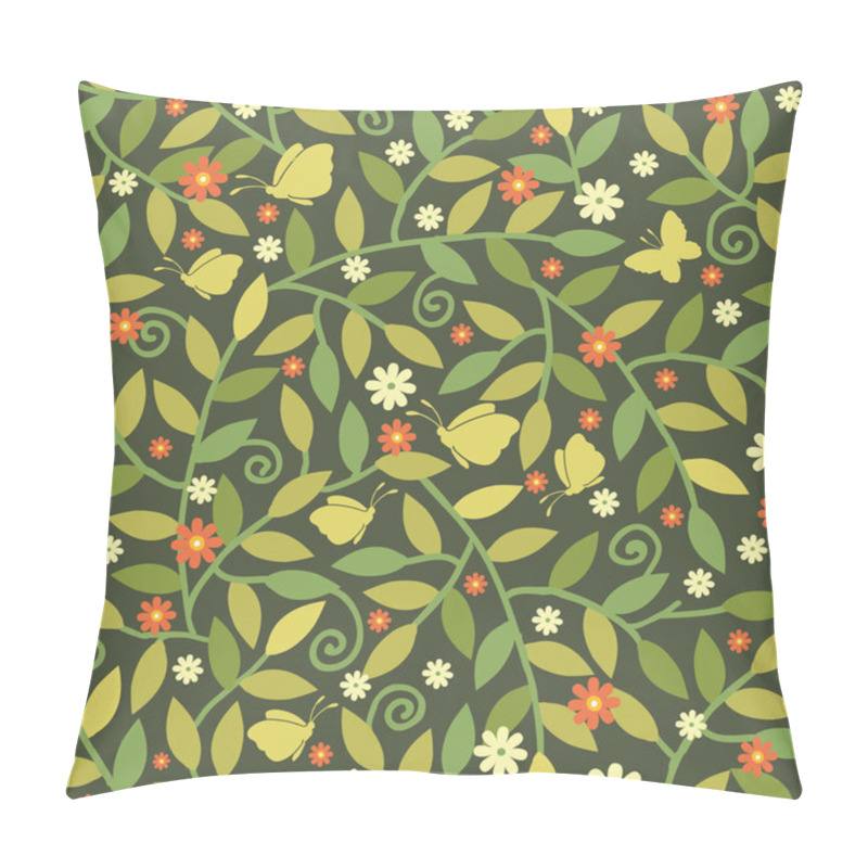 Personality  Butterflies Among Branches Seamless Pattern Background Pillow Covers