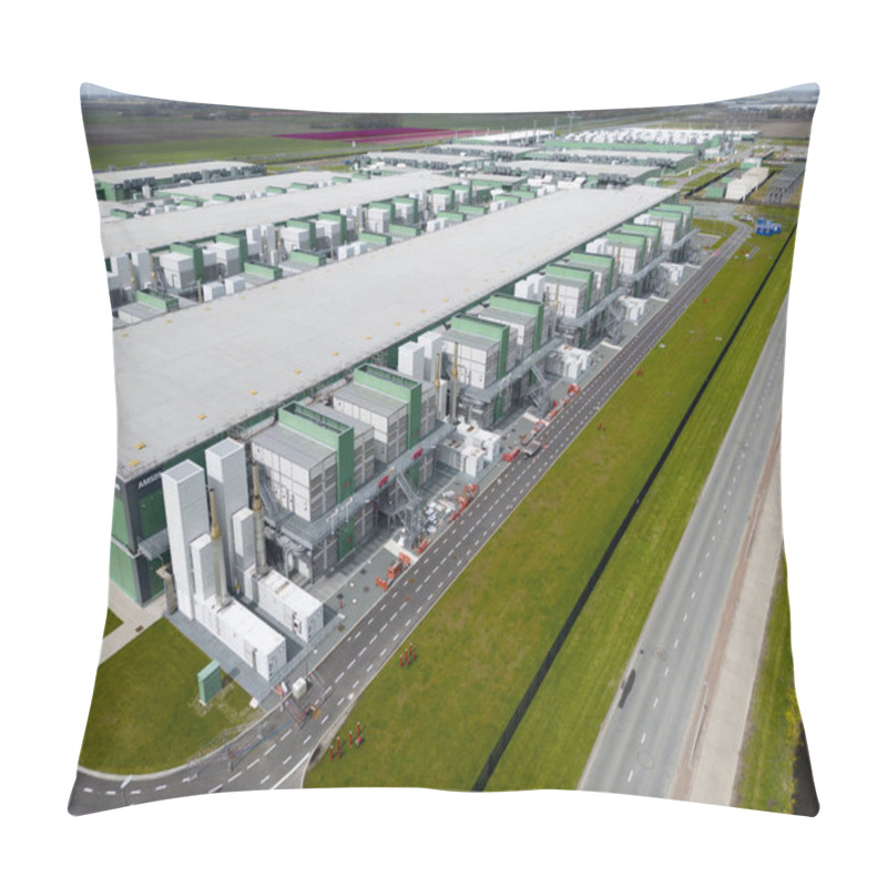 Personality  Aerial View Of A Large Datacenter In Noord Holland, The Netherlands Pillow Covers