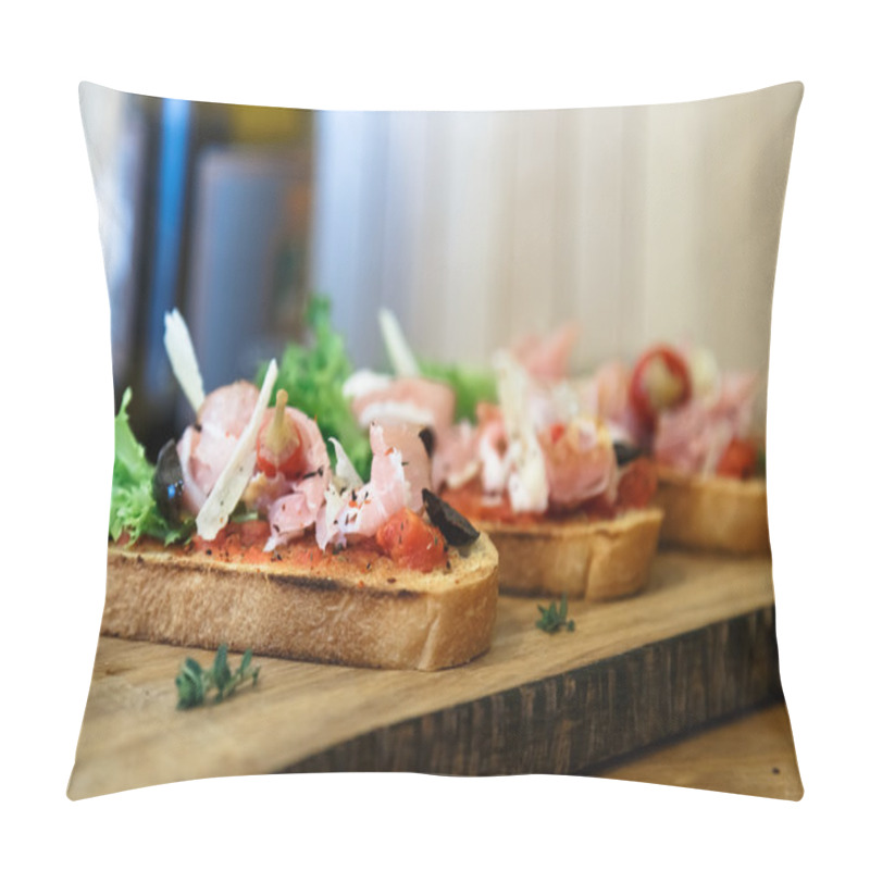 Personality  Tapas With Crusty Bread - Selection Of Spanish Tapas Served On Baguette. Pillow Covers