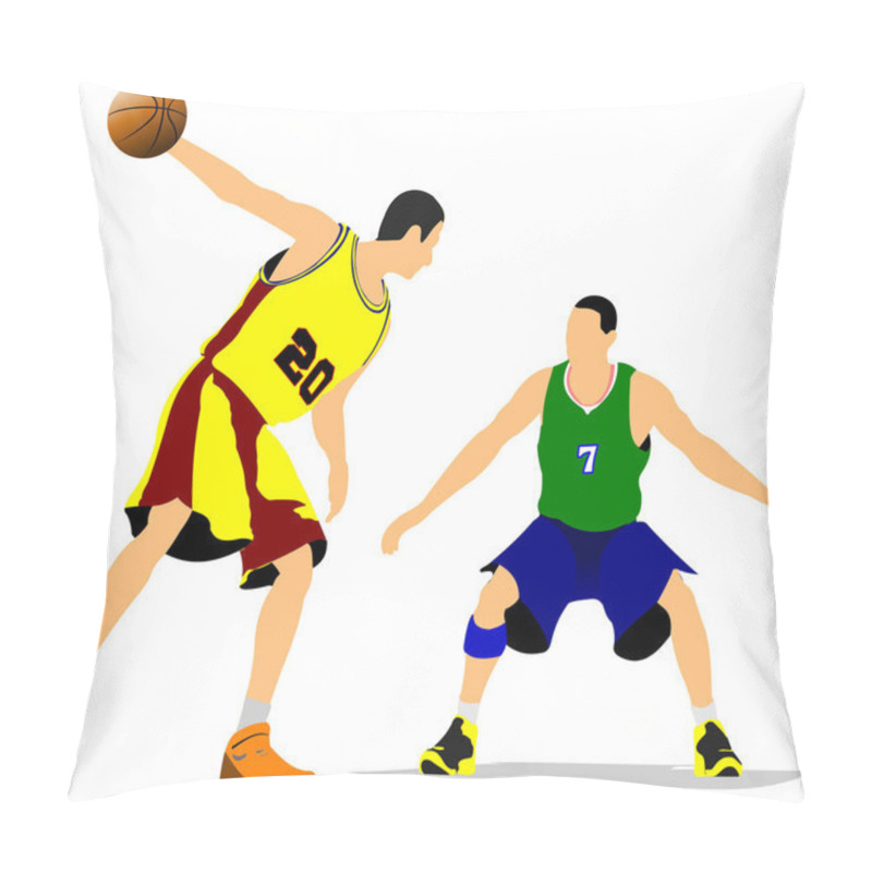 Personality  Basketball Players. Vector Illustration Pillow Covers