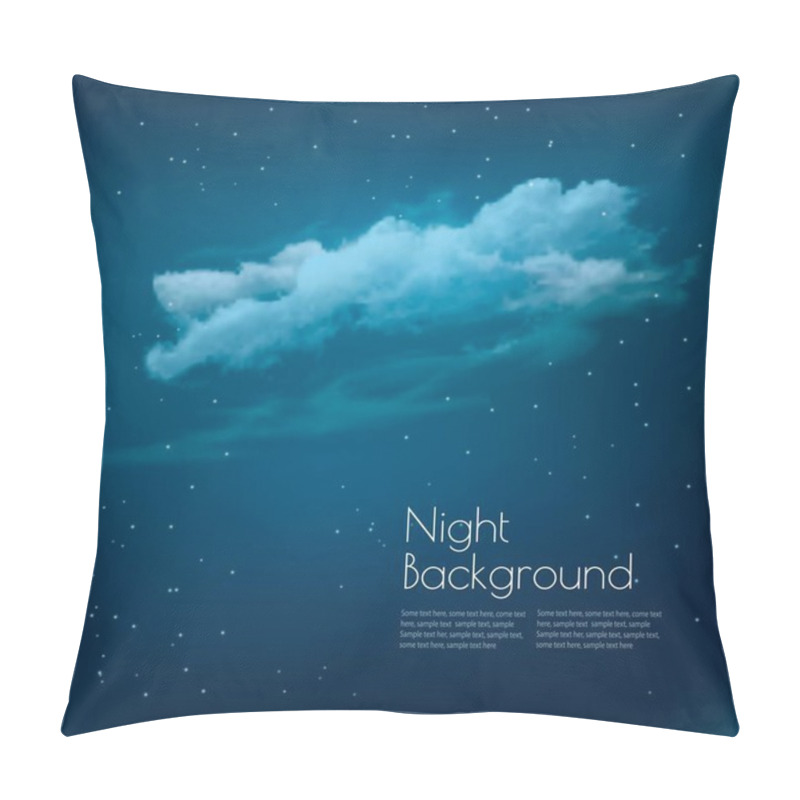 Personality  Night Sky Background With Clouds And Stars. Vector Pillow Covers