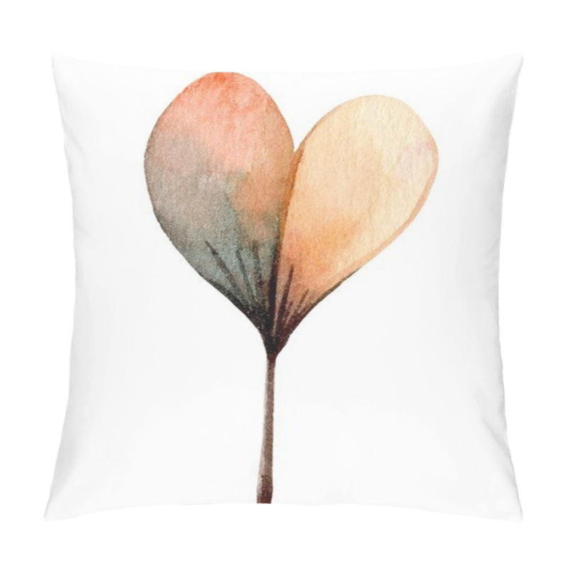 Personality  A Beautiful Heart-shaped Leaf In Soft Orange And Beige Hues Rests On A Slender Stem. Its Delicate Colors Evoke Warmth And Creativity, Appealing To Nature Lovers. Pillow Covers