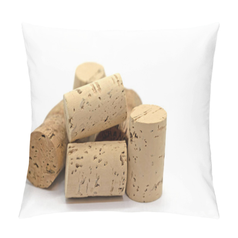 Personality  Cork Bottle Caps Against A White Background Pillow Covers