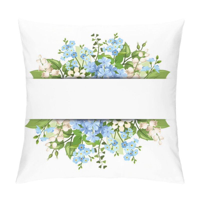 Personality  Background With Blue And White Flowers. Vector Eps-10. Pillow Covers