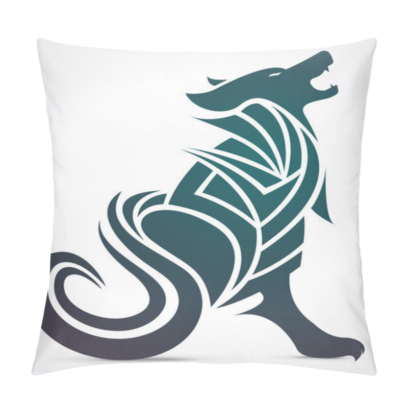 Personality  Wolf Howling Tribal Tattoo Design Pillow Covers