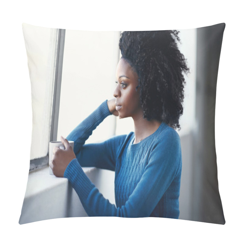 Personality  African Female Holding A Hot Beverage Pillow Covers