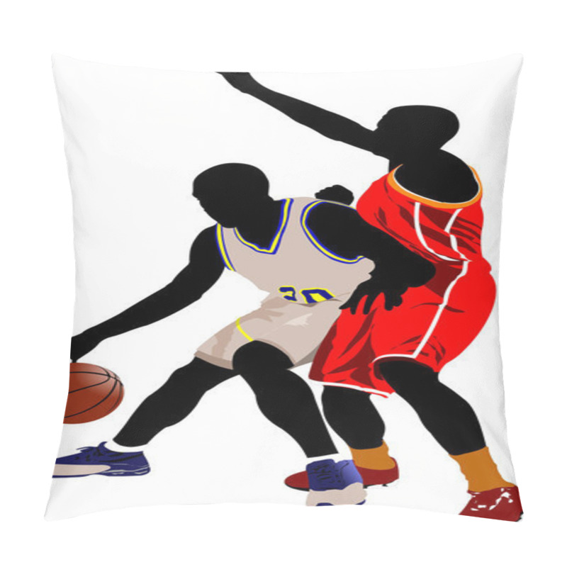 Personality  Basketball Players. Vector Illustration Pillow Covers