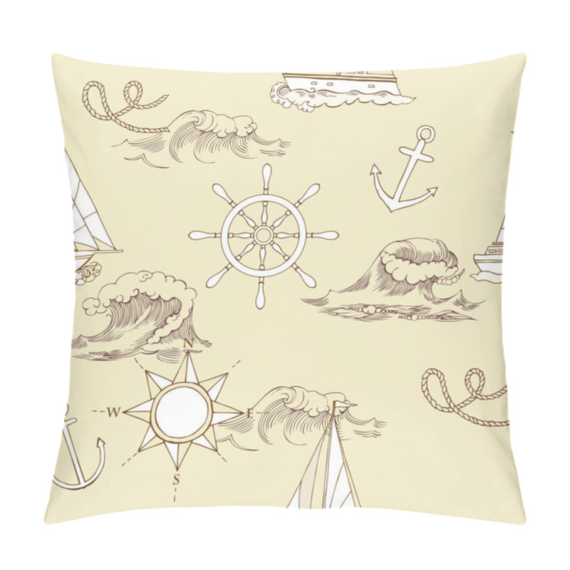 Personality  Nautical Seamless Pattern Pillow Covers