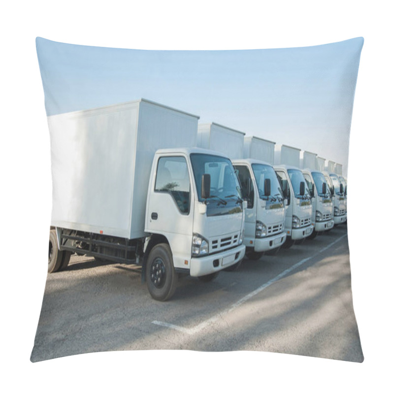 Personality  Trucks Stand In The Parking Lot In A Row Pillow Covers