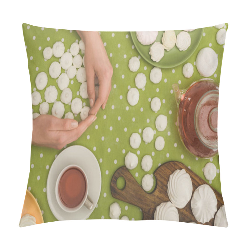 Personality  White Marshmallows And Tea Pillow Covers