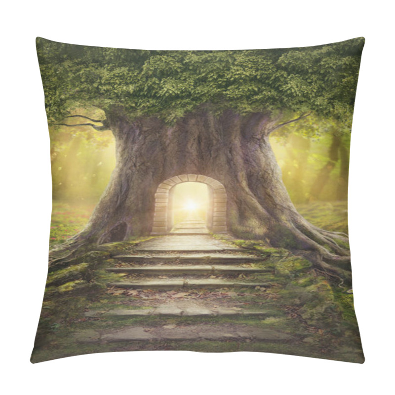 Personality  Big Tree With Magic Entrance Pillow Covers