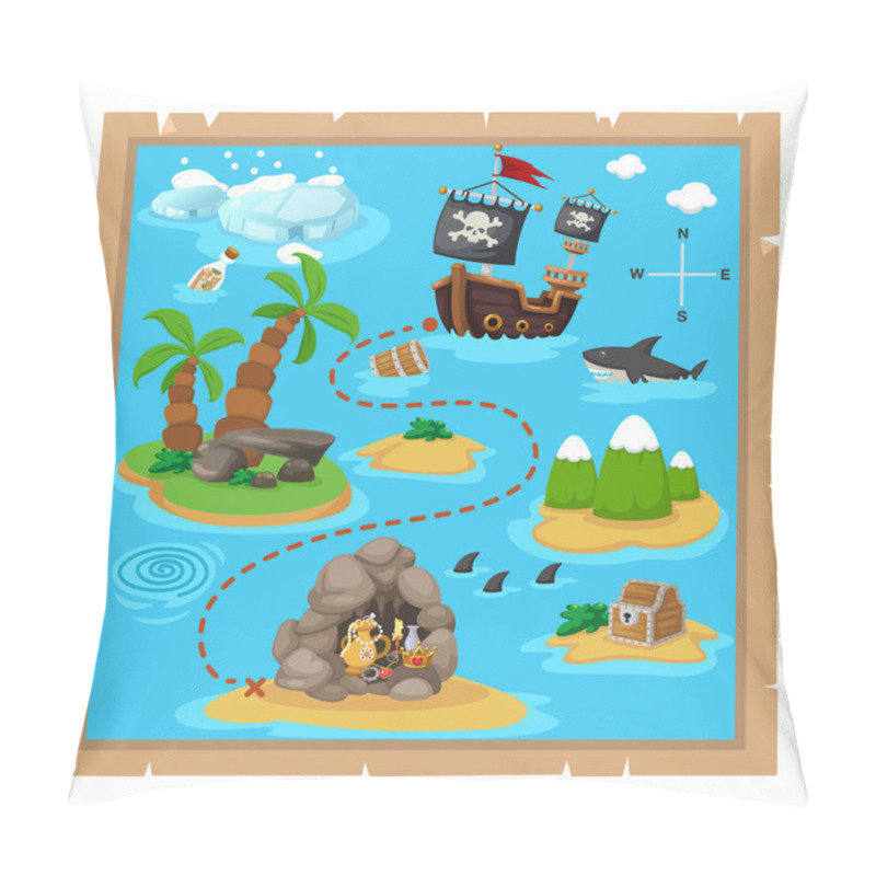 Personality  Treasure Map Pillow Covers