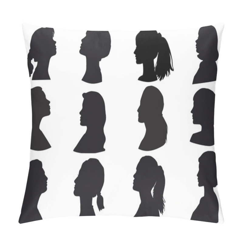 Personality  Silhouette Of A Girls Head, Face In Profile Pillow Covers