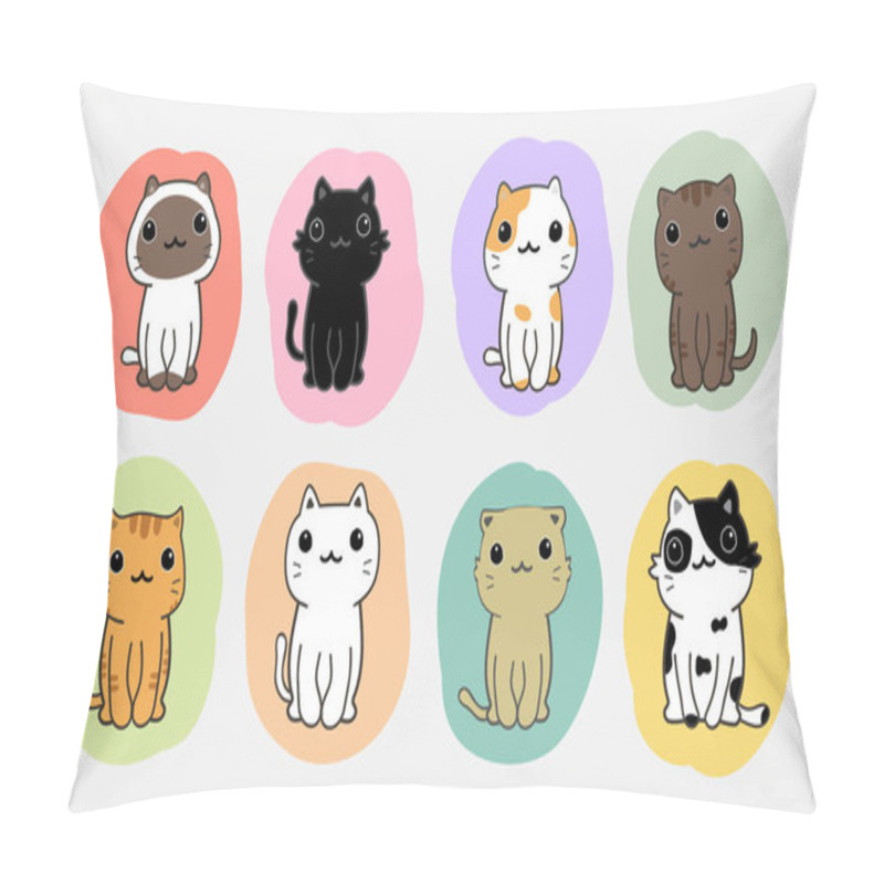 Personality  Set Of Cute Cartoon Cats Pillow Covers