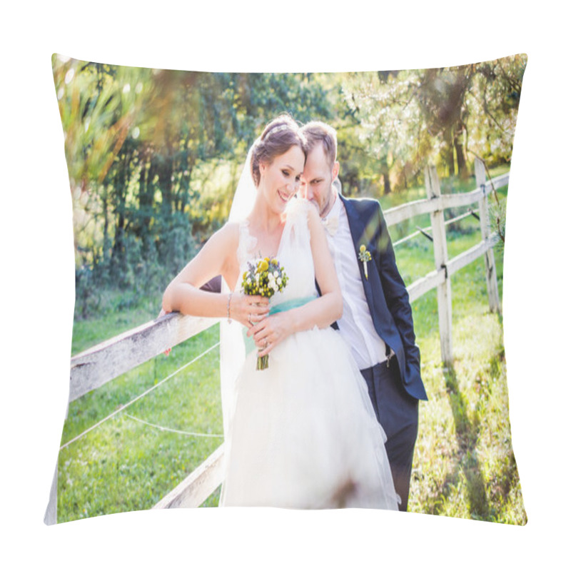 Personality  Happy Young Bride And Groom Pillow Covers