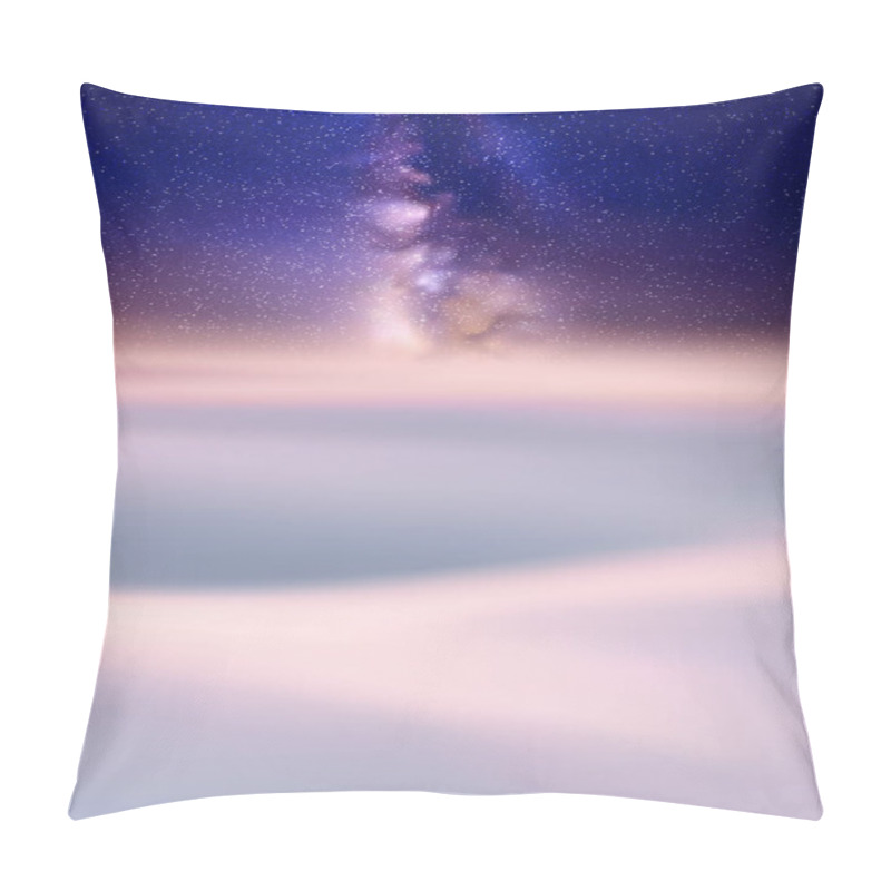 Personality  Clouds And Starry Sky. Natural Background With Fog Waves And Milky Way Pillow Covers