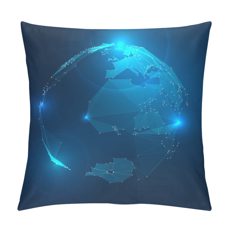 Personality  Abstract Illustration Of Planet Earth In Space. Stock Vector Pillow Covers