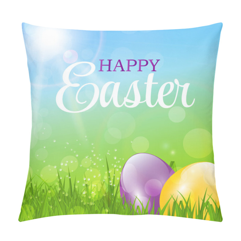 Personality  Happy Easter Background Vector Illustration Pillow Covers