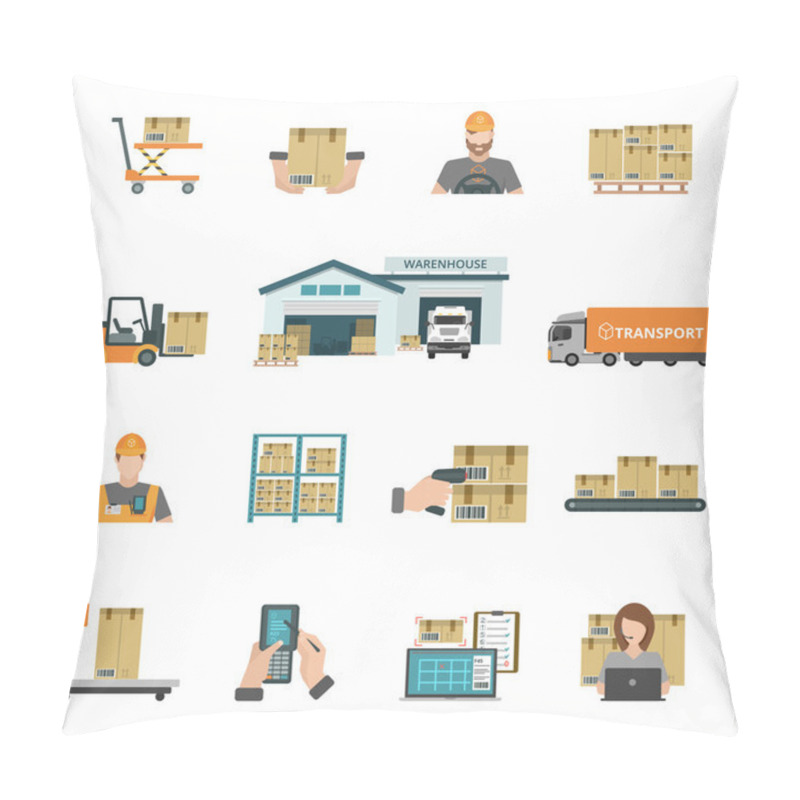 Personality  Warehouse Icons Set Pillow Covers