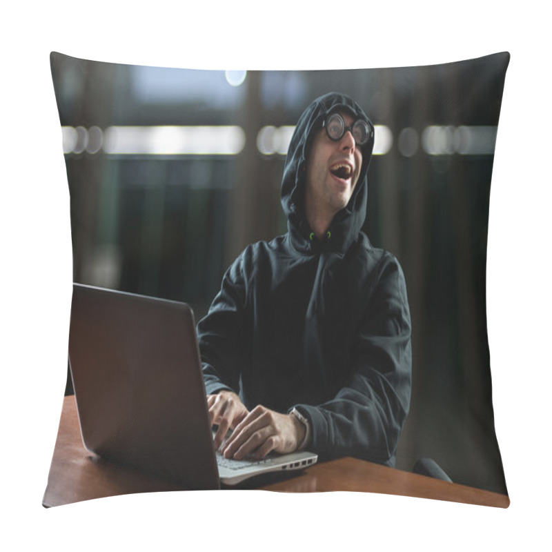 Personality  Hacker In Front Of Computer Pillow Covers