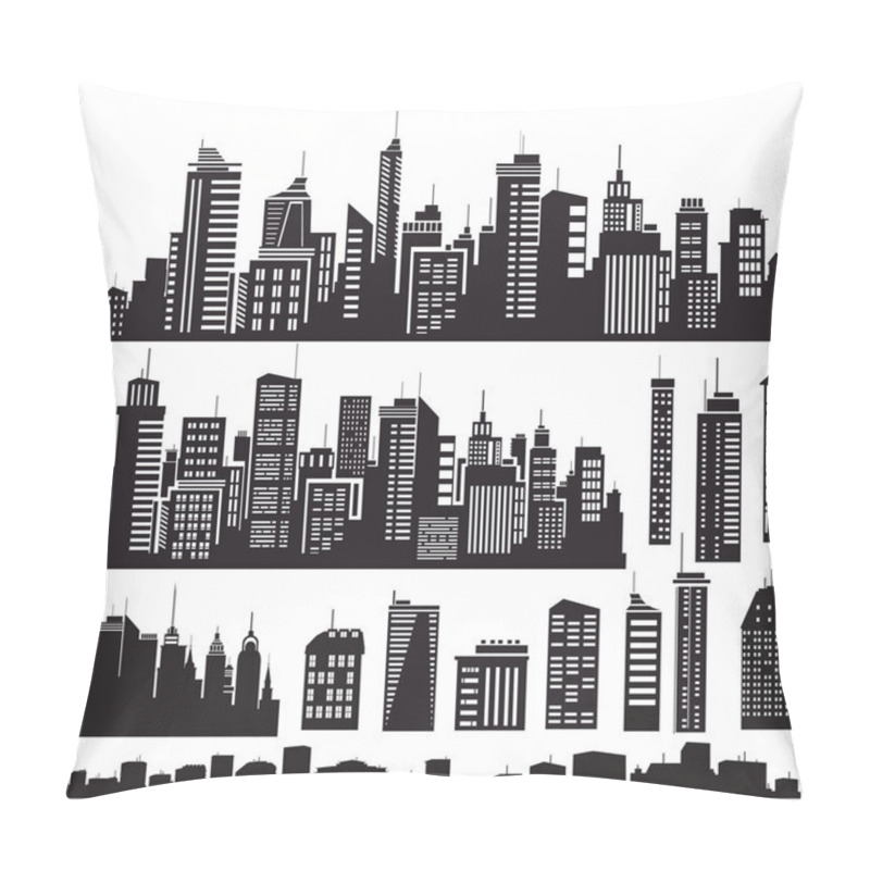 Personality  Set Of Vector Cities Silhouette And Elements For Design. Pillow Covers