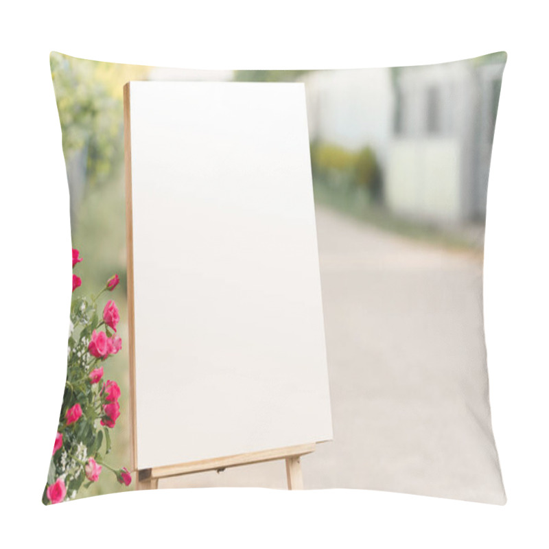 Personality  A Blank White Display Board Placed For Celebration With An Empty Space For Messages. Pillow Covers