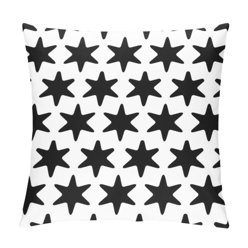 Personality  Vector Modern Seamless Geometry Pattern Star, Black And White Abstract Geometric Background, Pillow Print, Monochrome Retro Texture, Hipster Fashion Design Pillow Covers