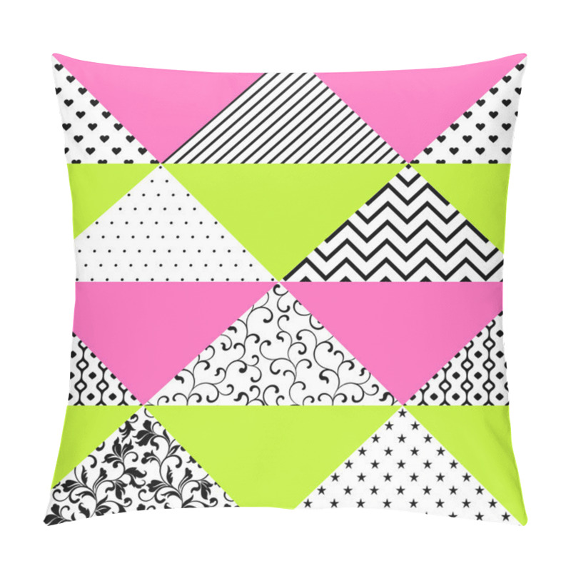 Personality  Seamless Pattern Of Triangles With Different Textures Pillow Covers