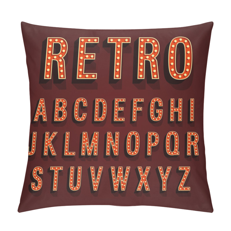 Personality  Retro Font With Light Bulbs. Pillow Covers