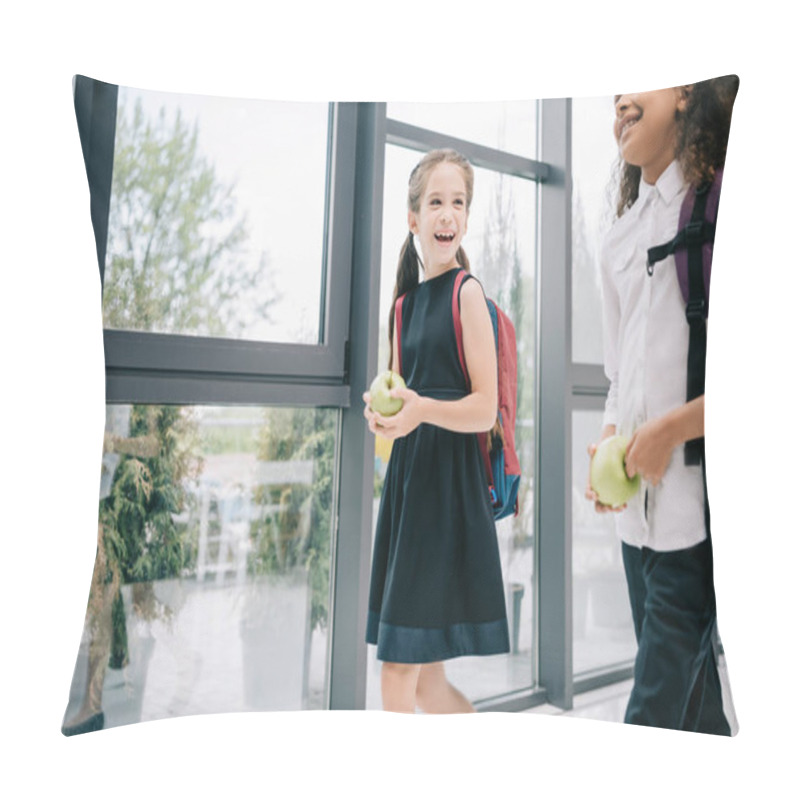 Personality  Pupils With Apples At Break   Pillow Covers