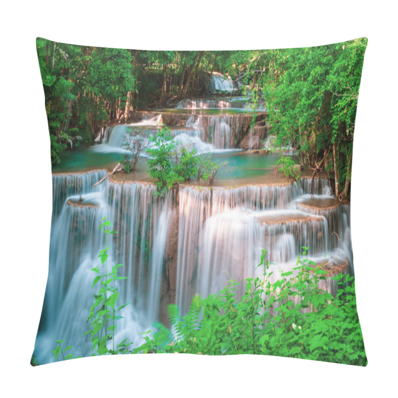 Personality  Huai Mae Kamin Waterfall Srinakarin At Kanchanaburi, In Thailand.Onsen Atmosphere. Pillow Covers