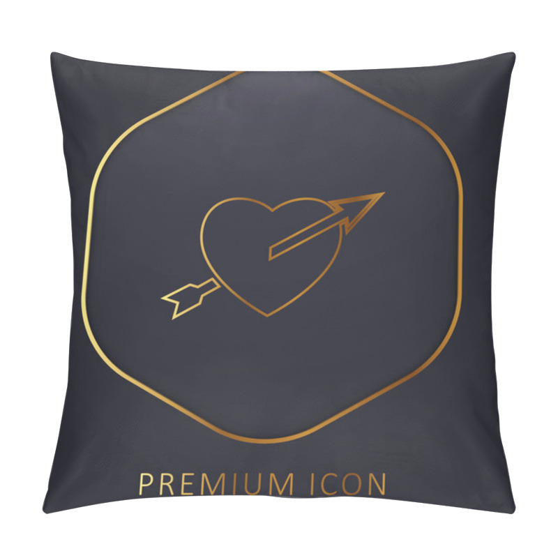 Personality  Arrow Straight To The Heart Golden Line Premium Logo Or Icon Pillow Covers