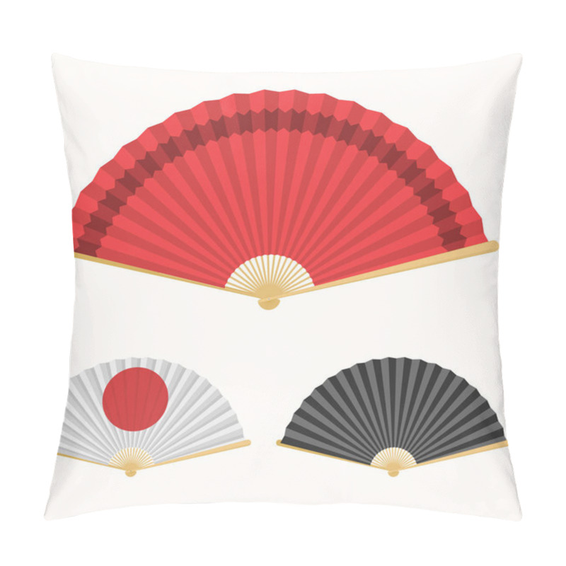 Personality  Japan Folding Fan. Japanese Culture Symbol. Hand Paper Fan Set Pillow Covers