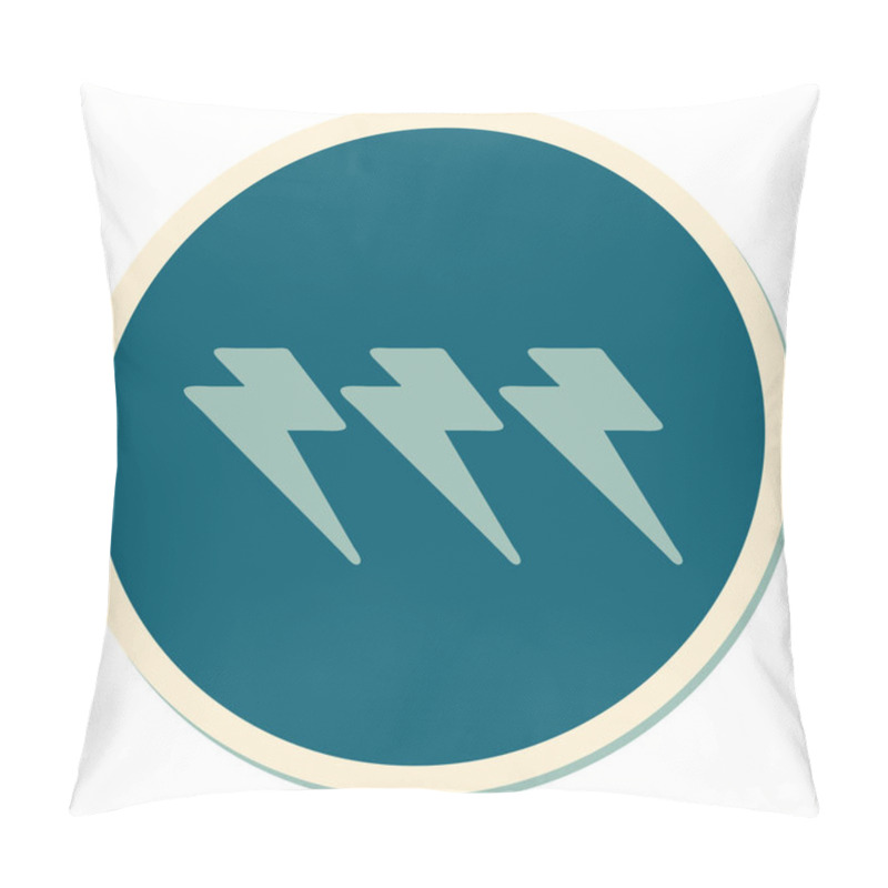 Personality  Sticker Of Tattoo In Traditional Style Of Lighting Bolts Pillow Covers